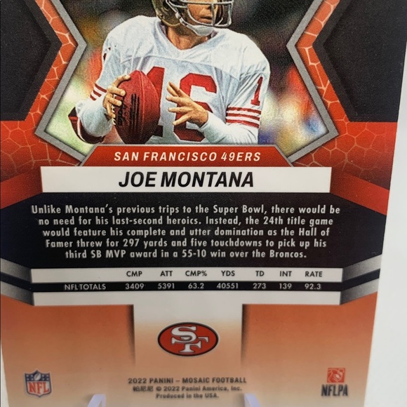 Joe Montana San Francisco 49ers Silver Super Bowl XXIV MVP Panini Card In Case - Picture 7 of 7